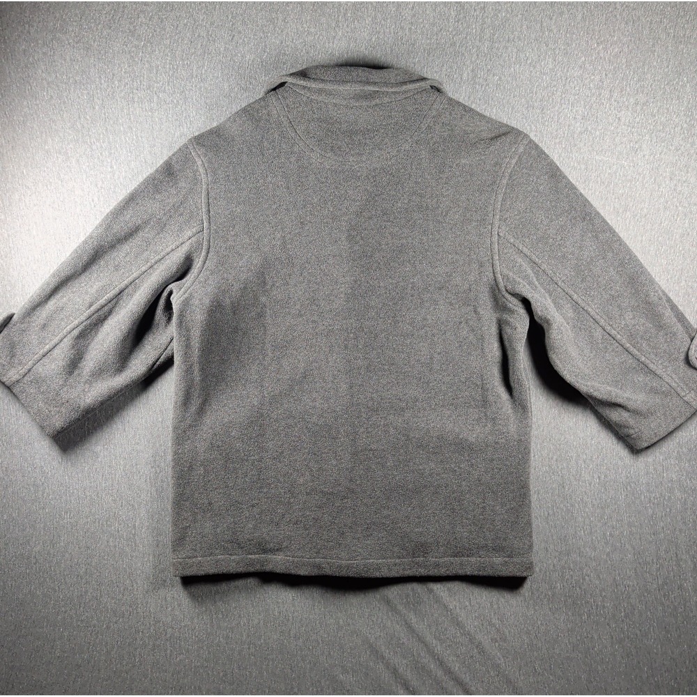 Boxy 90s Fleece Shacket w/ Pockets Gray Sz Medium Grunge Gorpcore Giordano Vtg - Picture 2 of 9